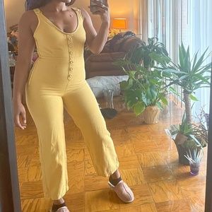 URBAN OUTFITTERS Denim Yellow Jumpsuit